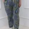 Italyan Sal Desenli Beli Lastikli Ithal Keten Pantolon Haki Yesil 3 scaled