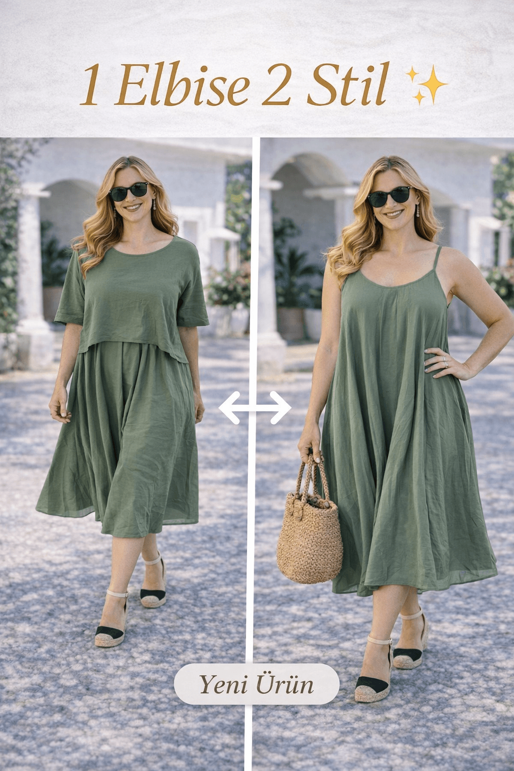 İtalyan İkili Elbise Yeşil